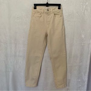 ASOS Denim Jeans, Mom Slim Fit, Color Cream, Size 6